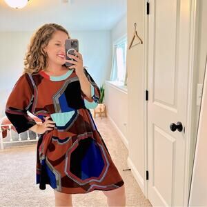 Loralette Blue Geometric Mini Dress 18